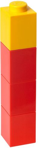 Square Drinking Bottle - Red with Yellow Lid