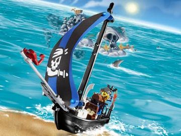 Blaues Piratenboot