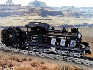 Large Train Engine with Tender, Black