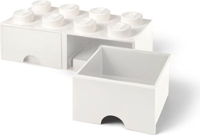 LEGO 8 Stud White Storage Brick Drawer