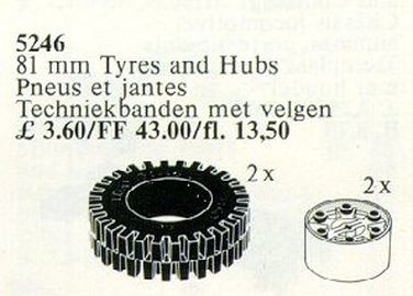 2 Tyres and Hubs 81mm