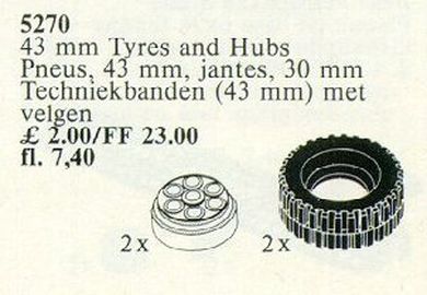2 Tyres and Hubs 43mm