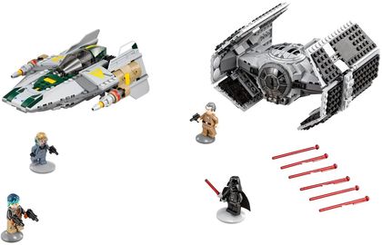 Vader's TIE Advanced vs. A-wing Fighter